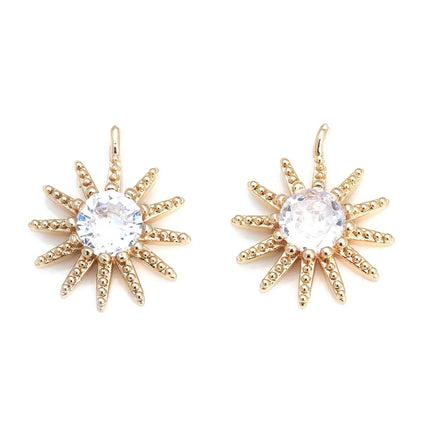 18K Gold Color Brass  Zircon Star Charms Pendants Jewelry Necklaces Earrings Bracelets Making Supplies Diy Findings Accessories