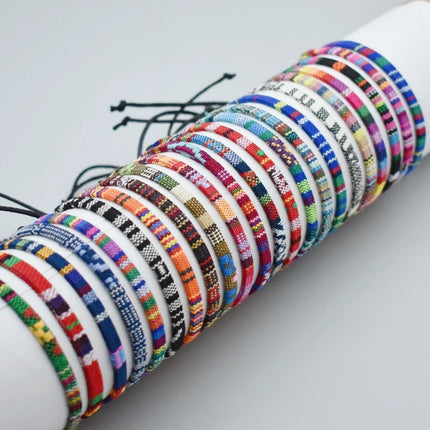 Bohemia Style Colorful Weave Rope Friendship Bracelets For Woman Men Cotton Handmade Braided Bracelet Ethnic Jewelry Gifts