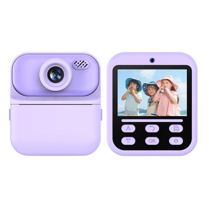 24 Inch HD Screen Thermal Print Camera Dual Lens with Print Paper Mini Instant Print Toys With Hanging Straps