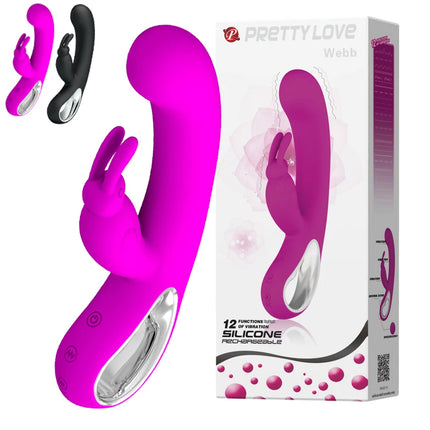 12 Speed G Spot Vibrator USB Rechargeable Powerful Dildo Rabbit Vibrator for Women Clitoris stimulation Massage Adult sex toys