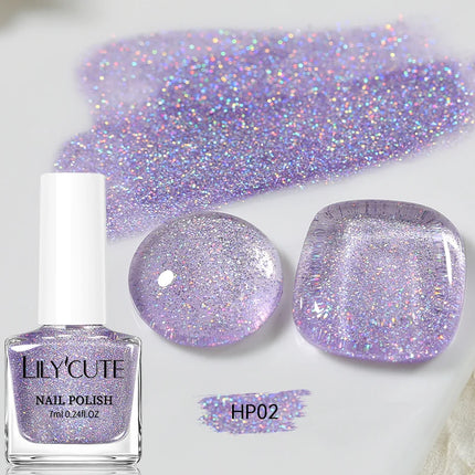 LILYCUTE 7ml Nail Polish Sliver Glitter Colorful Shining Effect Nail Art Varnish DIY No Need Of Lamp To Cure