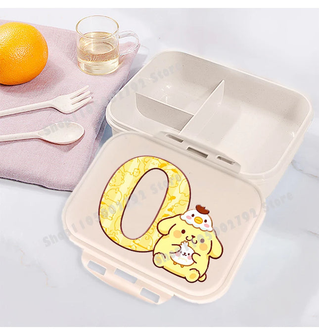 Sanrios PompomPurin Lunch Box Cartoon Letter Food Storage Containers Kids School Picnic Bento Boxes Office Dinner Case Girl Gift