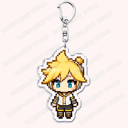 Cute Pixel Chibis Keychains for Accessories Touya Emu Rui Akito Tsukasa Virtual Singers Key Chains Jewelry Keyrings Fans Gifts