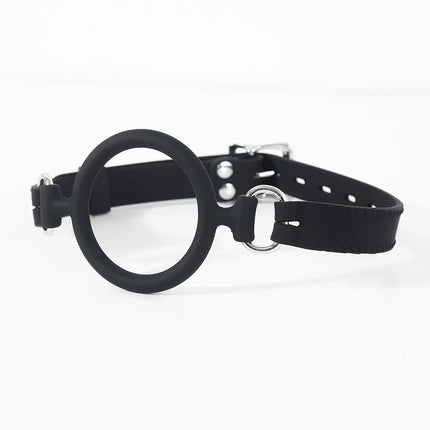 Sex Products Oral Fixation Buckled Head Harness with Mouth Gag for Adult Women Stuffed Sex Adjustable Fetish Leather O-rings