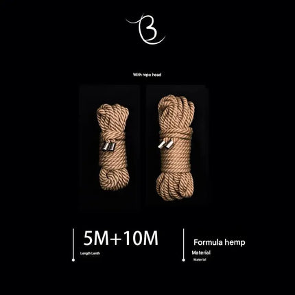 10m Shibari Bondage Rope,Soft Jute for Japanese Rope Art,Skin-Friendly for Beginners,Natural Color Skin-Safe Jute Couples Play