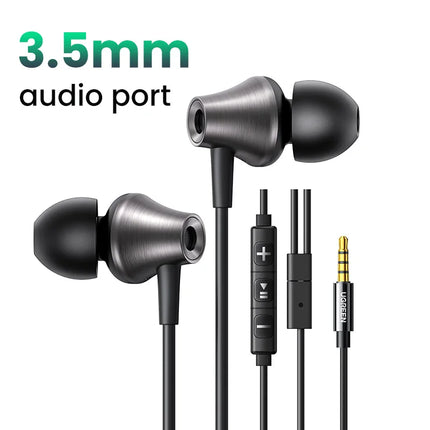 UGREEN 3.5mm USB Type C Wired Earbuds with Microphone, Wired Earphones in Ear Headphones HiFi Stereo,For Most with 3.5mm Jack