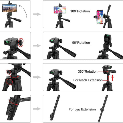 Portable Tripod Stand 102cm Universal Photography for Gopro iPhone Samsung Xiaomi Huawei Phone Aluminum Travel Mini Tripods Par