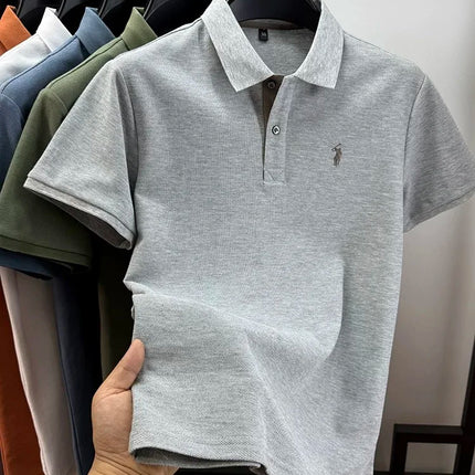 Luxury brand, 100% cotton, short sleeve polo shirt, new summer trend, Paul pony embroidery, T-shirt, business, golf, casual men's wear