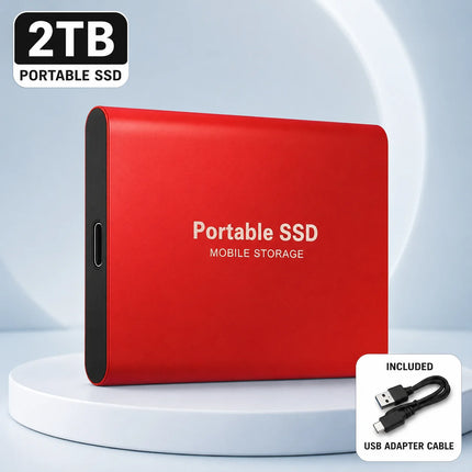 1TB External Hard Drive Portable SSD USB 3.1 Type-C Fast Transfer Shockproof for Laptop Mac PC Home Office Use