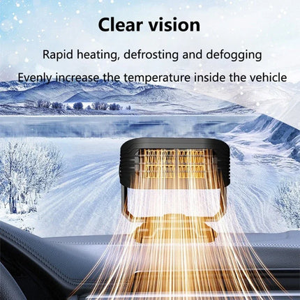 360° Rotating Cold warm available 200W Car Heater Defroster 2-in-1 12V Portable Windshield Heater Fast Removal Frost/Fog 2026