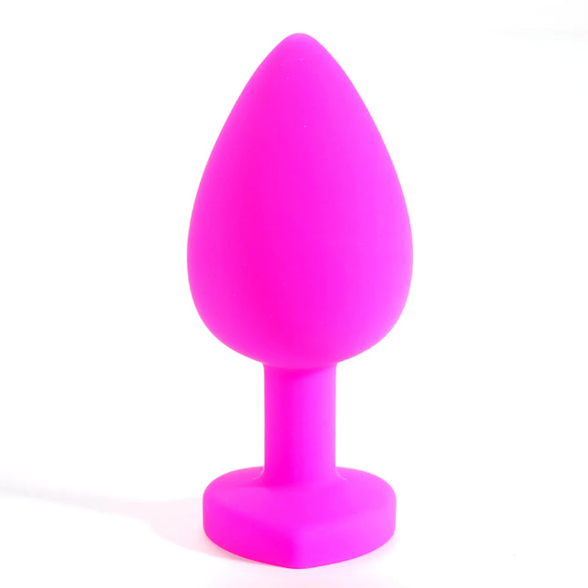 Silicone Anal Plug Adult Toys for Men Women Heart Crystal Anal Trainer for Couples Sex Toys Silicone Butt Plug Anal Toy 3 Sizes