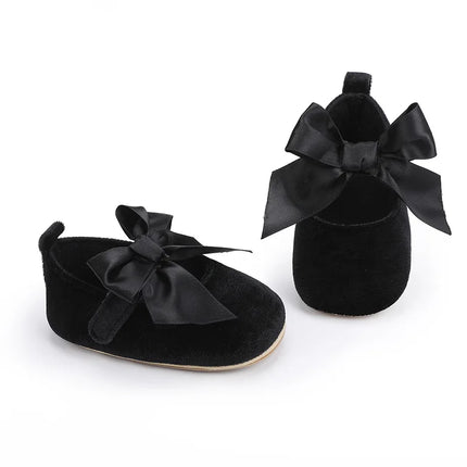 Spring and Autumn Baby Butterfly Knot Fashion Fluffy Princess Shoes 0-1 Year Old Baby Shoes Sneakers