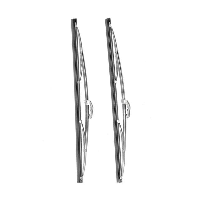 Front Wiper Blades 12in/30.48cm Front Windshield Wiper Blades Stainless Steel Polished Silver Universal for Car Wiper Blade Set