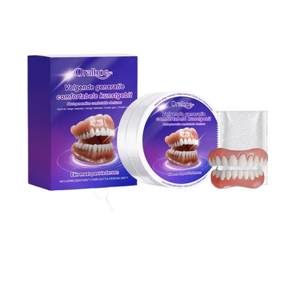 Soft Silicone Snap-On Denture Kit – Realistic Upper Lower Teeth, Instant Comfort, Strong Secure Hold, Natural Smile Replacement