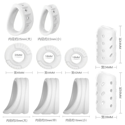 3PC/8/10PCS Penis Rings Foreskin Corrector Resistance Ring Delay Ejaculation Couple Cock Rings Adult Game Shop Sex Toys For Men