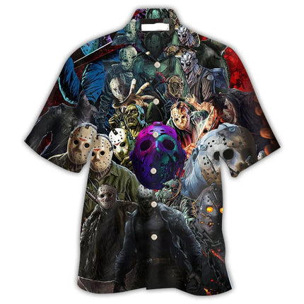 Halloween Hawaiian Shirts Chucky Michael Myers 3d Print Shirts Men Women Fashion Social Beach Shirt Casual Blouses Street Camisa