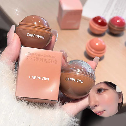 Cappuvini Juice Blush Ball Water Light Blusher Brightening Face Easy Color Multi-Use Blush Makeup Suitable For Lips And Cheeks