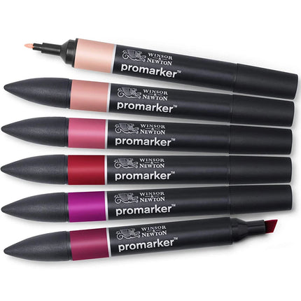 WINSOR&NEWTON Professional Promarker Pen 6/12 Colors Double-side(round toe and oblique) Drawing Design Marker Pen