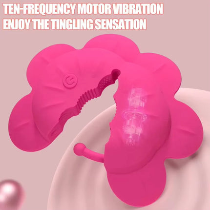 Adjustable Flower Nipple Clamps Vibrator - Remote Control Soft Silicone Stimulator Adult Sex Toys RJ-002