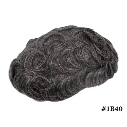 Vloop Thin Skin Toupee With Front Lace PU 0.03-0.04mm Human Hair Wigs for Men Indian Remy Hairpiece Natural Hair System Toupee