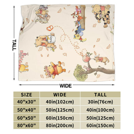 Winnie The Poohs Blanket  Super Warm Graphic Plush Bedding Throws For Child Living Room Flannel Bedspread Bed Cover