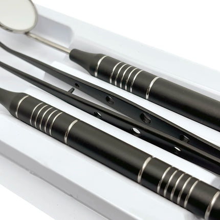 3pcs/KIt Dental Mouth Mirror Tweezers Curve Probe Kit Dental Stainless Steel Instrument For Dentist Oral cleaning Tool