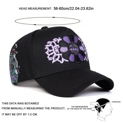 Unisex Sunflower Embroidery Baseball Caps Spring Autumn Outdoor Adjustable Casual Hats Sunscreen Hat Sports Cap