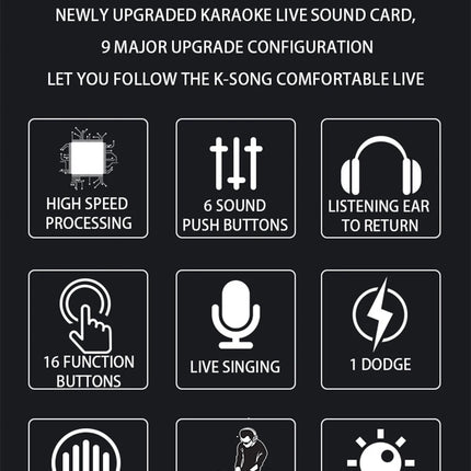 Live Sound Card Studio Record Soundcard Bluetooth Microphone Mixer Voice Changer Live Streaming Sound Mixer Podcast Karaoke Home