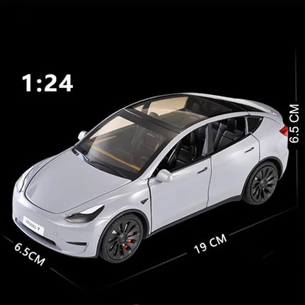 1/24 Scale Model Y Diecast Alloy Toys Models Car Simulation With Sound And Light Pull Back Function Collection Boys Toy Gifts