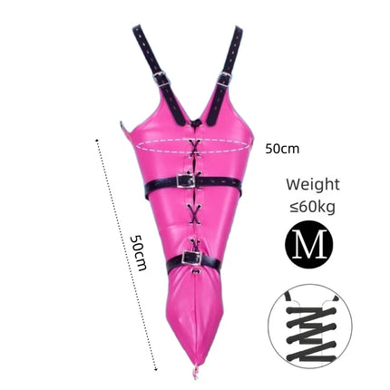Sexy Lace-up Leather Bondage Handcuff Glove with Flexible Full Arm Cover Wrap Bag for Couple Adult Romantic Fun Sex Toys