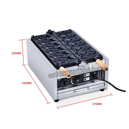 220V/110V Fish Shape With Close Mouth Taiyaki Maker Commercial Fish Shaped Waffle Electric Taiyaki Machine