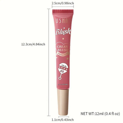 USHAS 4 Color Long-lasting Liquid Blush Facial Contouring Lightweight Soft Multi-Use Cream Blush Waterproof Facial Blush Stick
