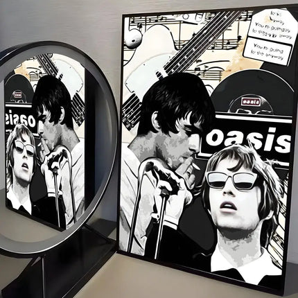 Band O-Oasis Classics Poster Perfect Sticker Self Adhesive Art Designed for Home Dining Office Spaces