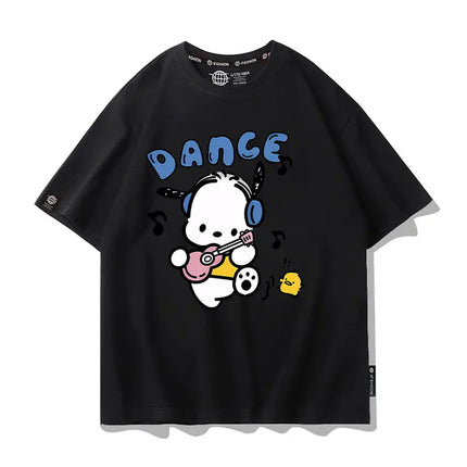 Sanrio Summer Baby Girls 100% Cotton Clothes Kids Children Boys Cute Pochacco Printed T-shirts Cartoon Short Sleeve Top Outfits