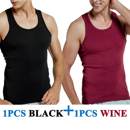 Tank Tops Men 100% Cotton Running Vest Fitness Cool Top Gym Sport Slim Colorful Outdoor Casual Undershirt Male Gift 7 Colors