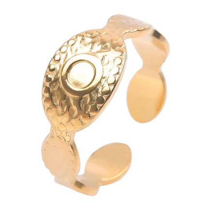 6pcs/lot Gold Plated Stainless Steel Base Rings Settings DIY Blank Knuckle Rings for Women Jewelry Charms Never Fade Wholesale