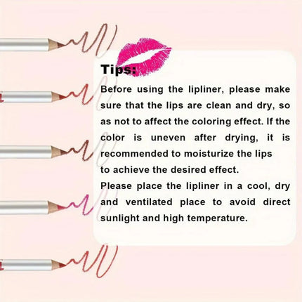 12 Colors Waterproof Matte Lipliner Pencil Red Contour Tint Lipstick Long Lasting Non-stick Cup Moisturising Lips Makeup