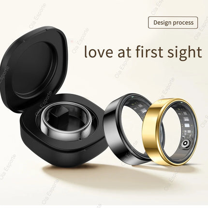 2026 Smart Ring Blood Pressure Heart Rate Sleep Monitoring Smart Ring IP68 & 5ATM Waterproof Multi-sport Mode Smartring Man Wome