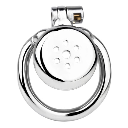 FRRK 268 Flat Button Sissies Male Chastity Cage, 240 Steel Urethral Inverted Chastity Belt, Slave Man Sex Toy Anti-Cheating