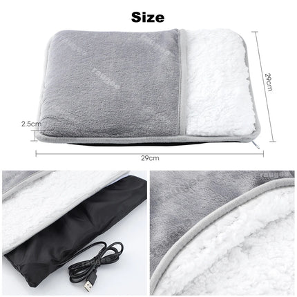 Electric Foot Heater USB Foot Heating Pad Portable Foot Warmer Heater Soft Wearable Foots Warmer Mat Home Office USB Foot Heater