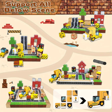 Magnetic Blocks 150 Pieces - Magma Mine World DIY Educational