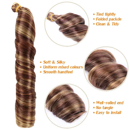 Synthetic 18inch French Curls Braiding Hair Crochet Braids 45cm Ombre Braiding Hair Curls 150g Pre Stretched Extensions Bulk