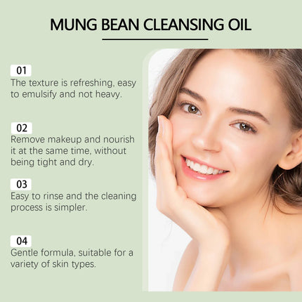 Mung Bean Makeup Dissolving Oil Skin Nourishing Dirt Refresh Not Greasy Clearing Pore Purifying Moisturizing Cleansing Face Oil