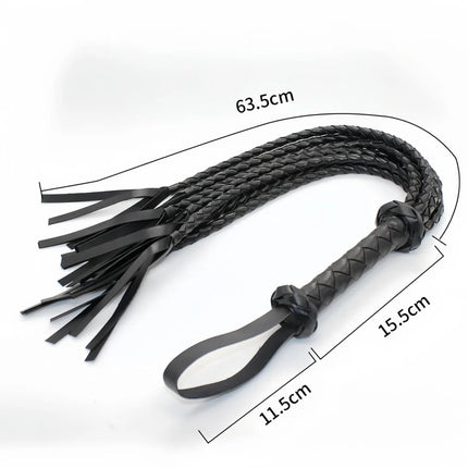 High Quality Erotic Toys Pimp Whip Party Flogger Fetish Horse Tassel Tails Lash Spanking Whip Queen Black Horse Riding Whip