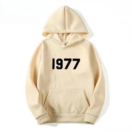 1977 Edition Trendy Hooded Sweatshirt - Popular Hip-Hop Streetwear - Simple Style - Intense Best-Selling Sporty Spring/Autumn