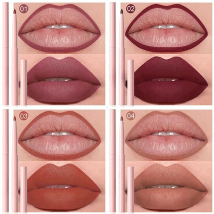 6pcs Lip Liner Pen Set Long-Lasting, Waterproof Sweatproof, Easy Coloring Non-fading Color Rendering Lip Gloss Set Beauty Makeup