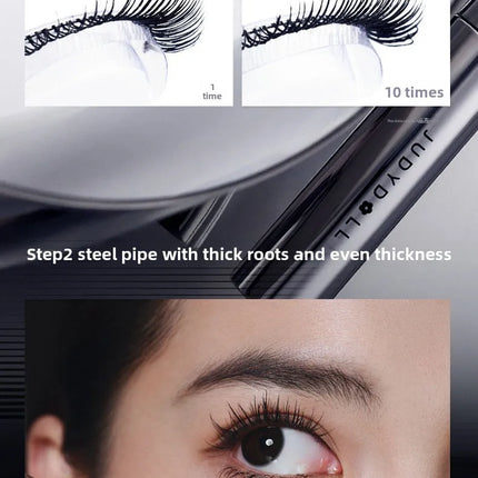 Judydoll Waterproof Lengthening Curling Lash Mascara & PrimerSet in Metal Tube with Fine Comb Brush - Smudge Proof Makeup Beauty