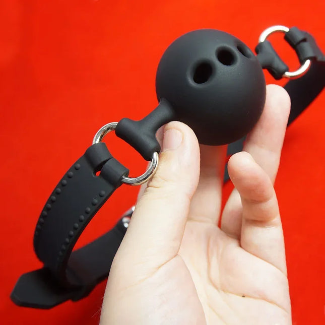 100% Medical Silicone Ball Gag Breathable,BDSM Mouth Gags Bondage Restraints,Sex Toys for Couples,Slave Adult Games,Role Play