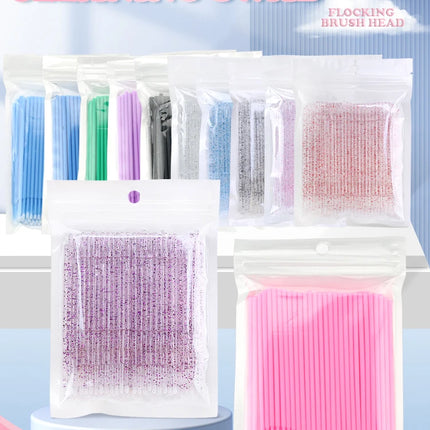 50/100PCS Disposable Eyelash Cleaning Brush Lip Brushes Micro Cotton Swab Eyelash Extension Individual Lash Removing Makeup Tool