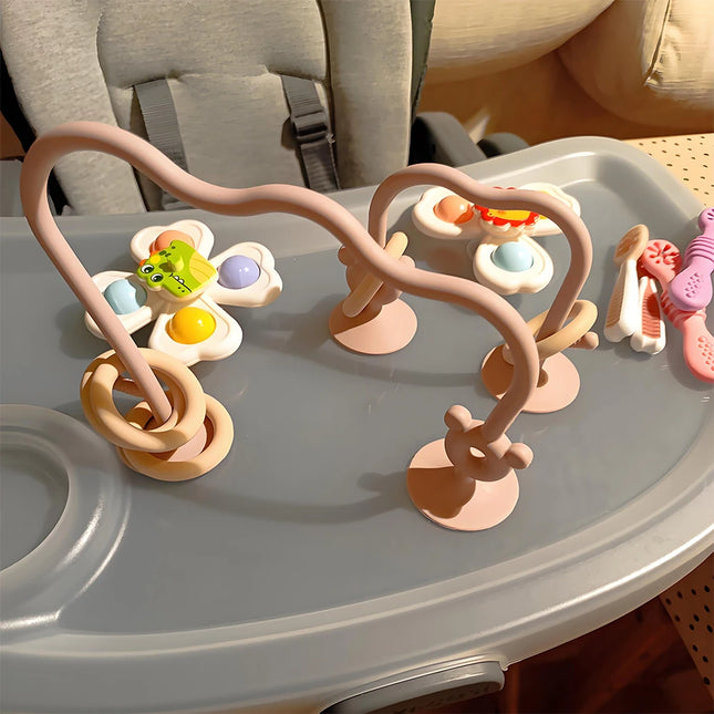 1SET Silicone children's silicone tabletop toys, bead wrapped baby early education puzzle game toys